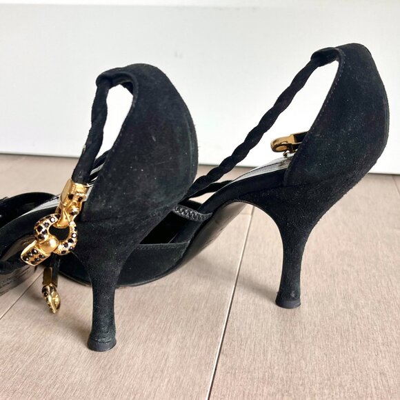 Sergio Rossi Black Heart Charm Heels - Picture 4 of 14